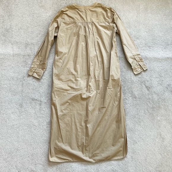 NILI LOTAN RAVEN Dress Size Small Cotton Poplin Midi Sand Beige LAGENLOOK - Picture 4 of 13